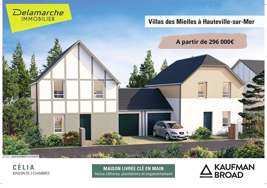 Image Façade à  maison mitoyenne de Hauteville-sur-Mer