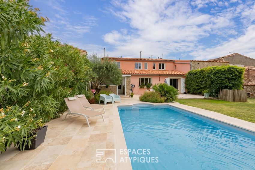 Image Piscine à  maison mitoyenne de Berriac