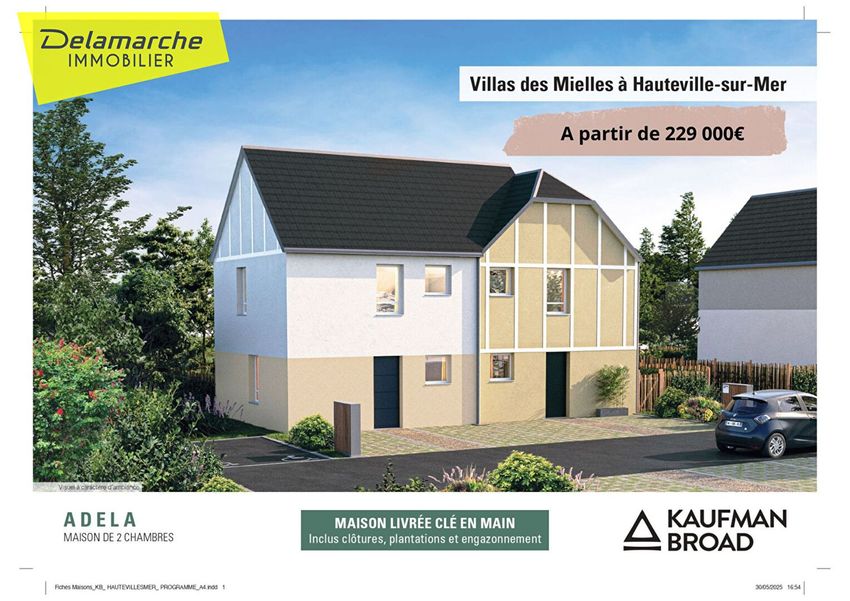 Image Façade à  maison mitoyenne de Hauteville-sur-Mer