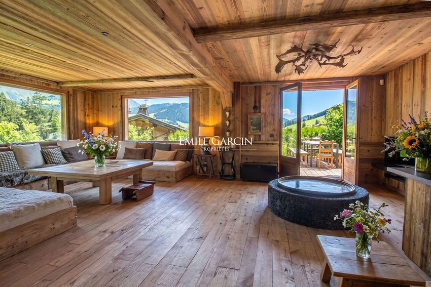 Image Salon à  chalet de montagne de Demi-Quartier