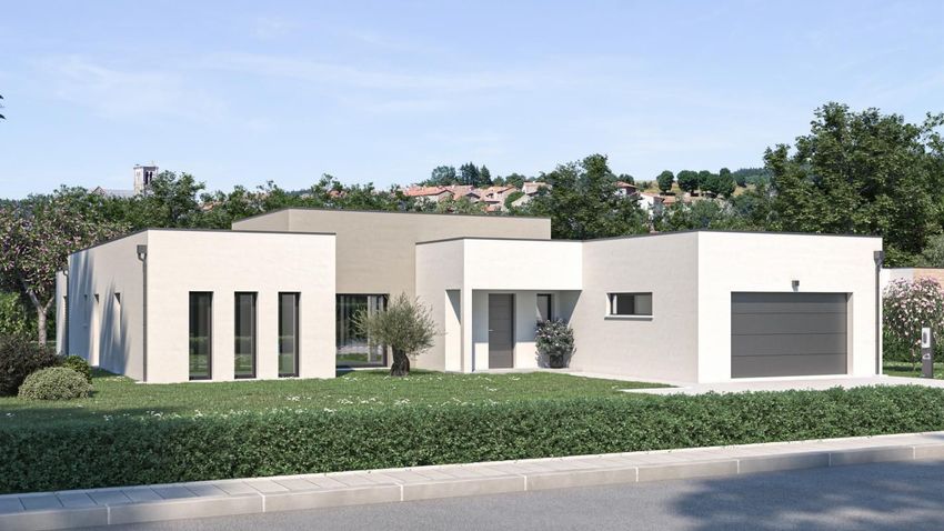 Image Façade à  maison individuelle de Saint-Gibrien