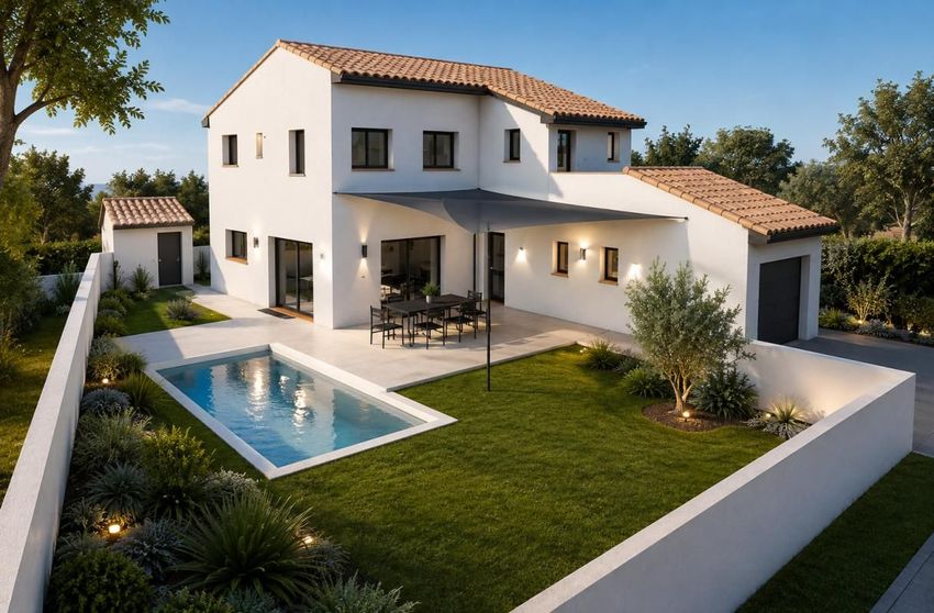 Image Piscine à  maison individuelle de Vinça