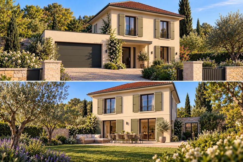 Image Façade à  maison individuelle de Saint-Didier-au-Mont-d'Or
