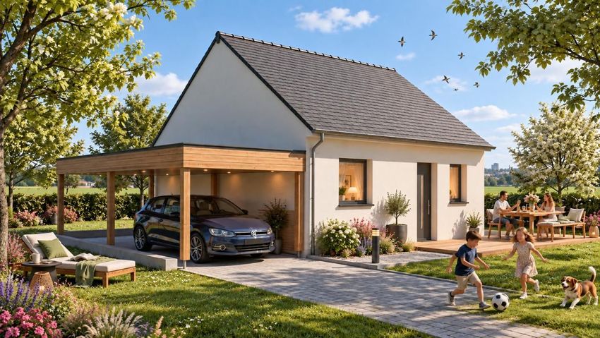 Image Façade à  maison individuelle de Soulaire-et-Bourg