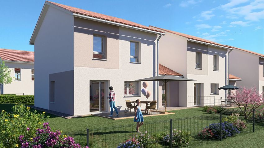 Image Façade à  maison individuelle de Polliat
