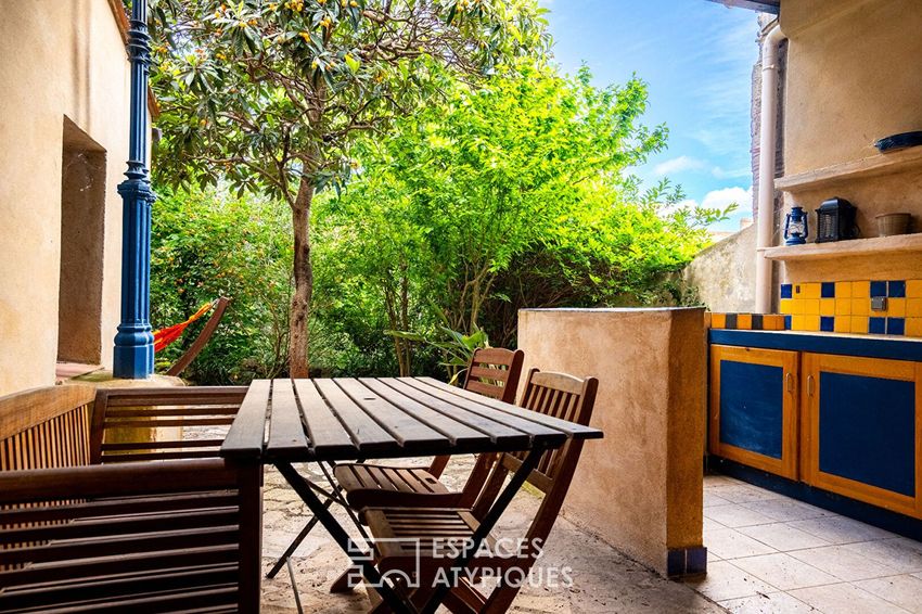 Image Terrasse à  maison mitoyenne de Paziols