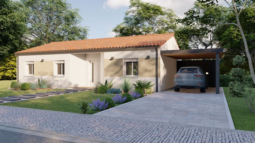 Image Façade à  maison individuelle de Bougue