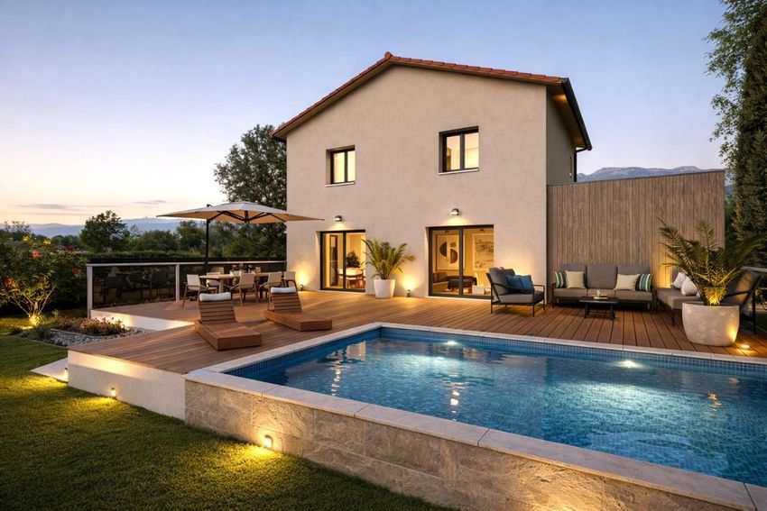 Image Piscine à  maison individuelle de Veurey-Voroize