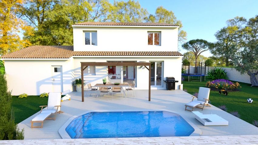 Image Piscine à  maison individuelle de Saussines