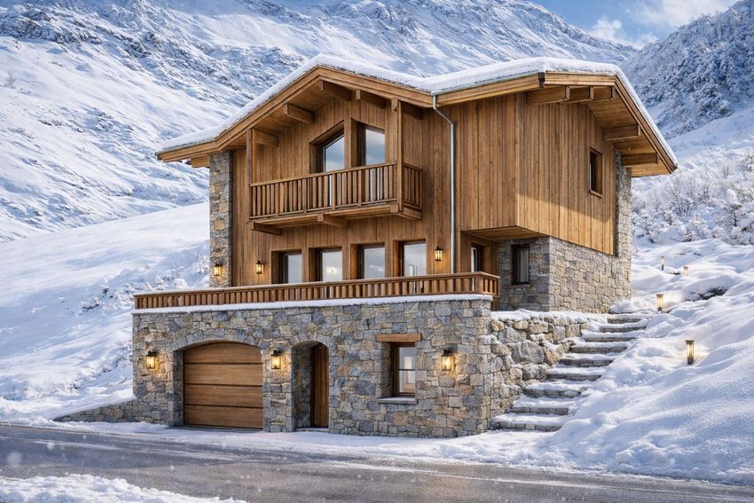 Image Façade à  chalet de montagne de Val-d'Isère