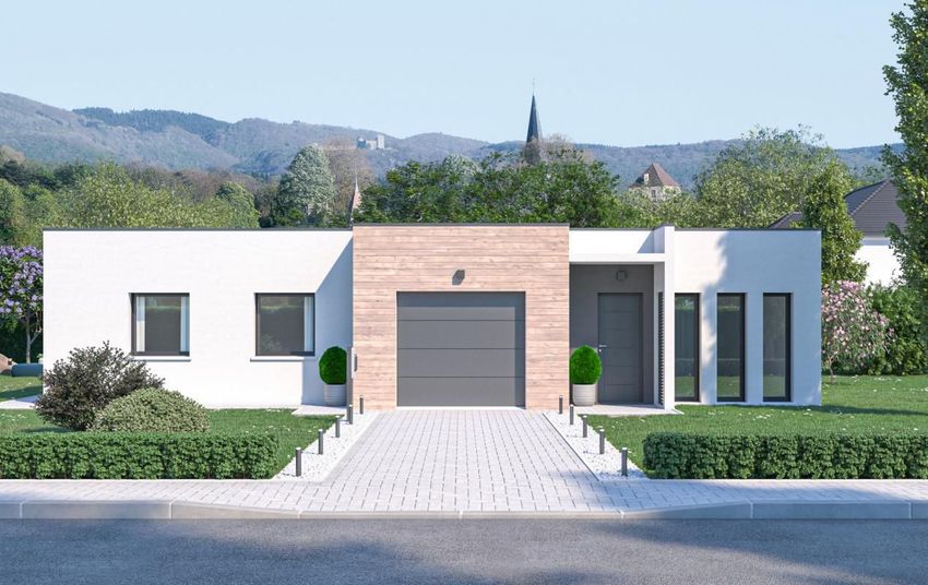 Image Façade à  maison individuelle de Moussy