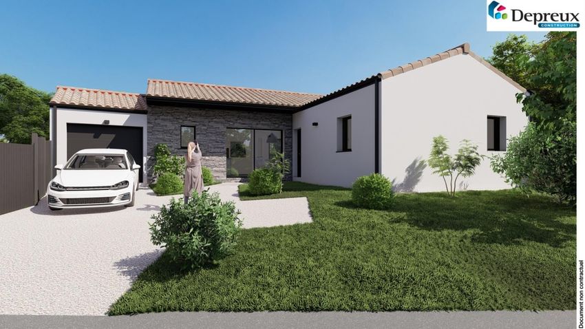 Image Façade à  maison individuelle de Rouans