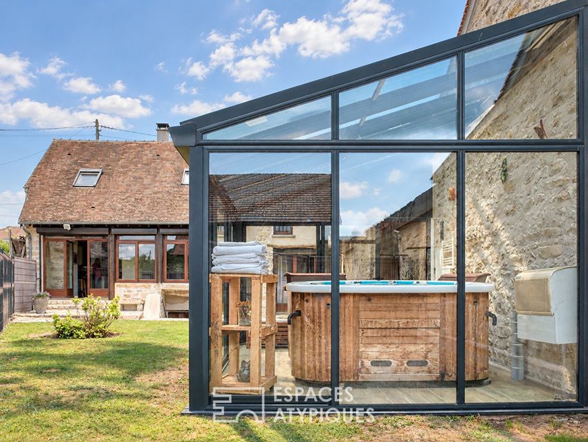 Image Façade à  maison mitoyenne de Oncy-sur-École