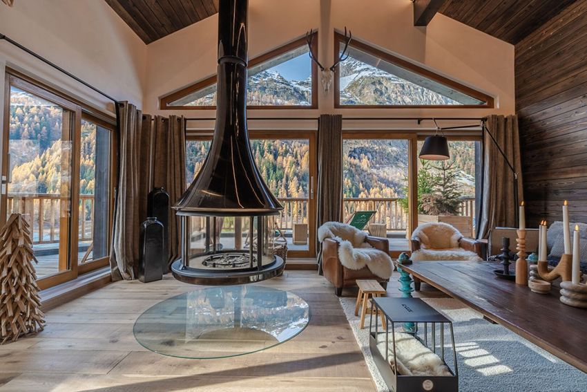 Image Salon à  chalet de montagne de Tignes