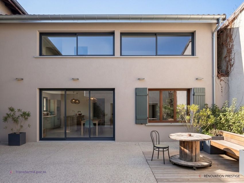 Image Façade à  maison mitoyenne de Valeille