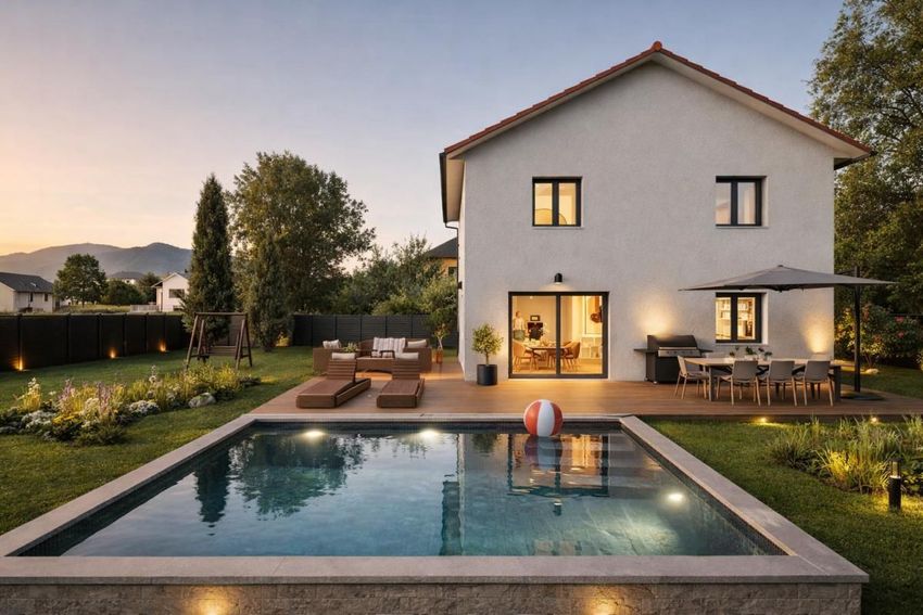 Image Piscine à  maison individuelle de Beaucroissant