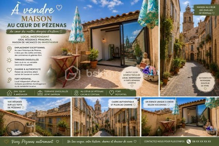 Image Façade à  maison individuelle de Pézenas