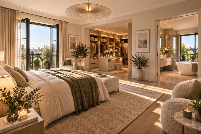 Image Chambre à  maison mitoyenne de Deauville