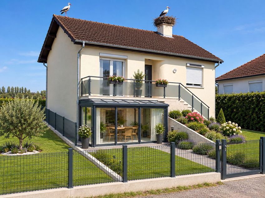 Image Façade à  maison individuelle de Saint-Marcel