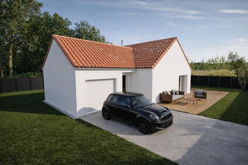 Image Façade à  maison individuelle de Rouans