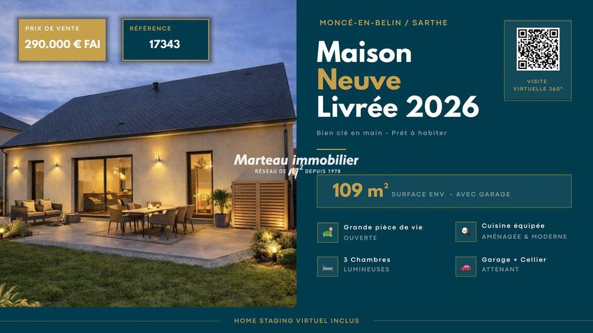 Image Façade à  maison individuelle de Moncé-en-Belin