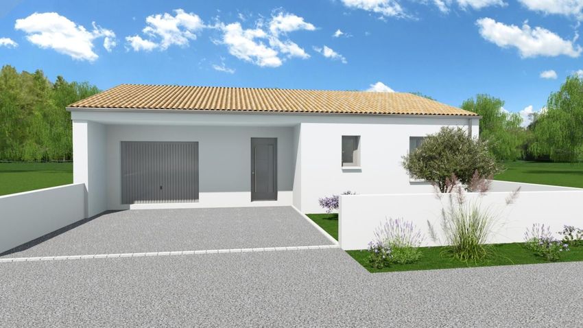 Image Façade à  maison individuelle de Vérines