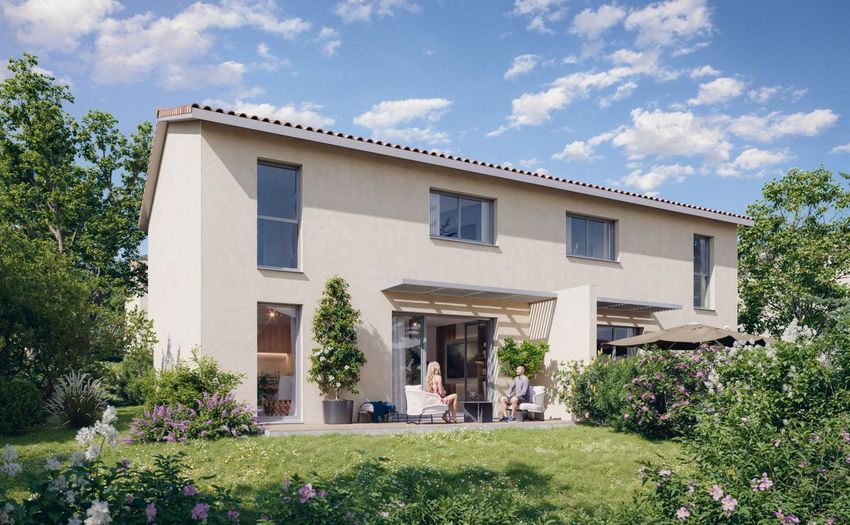 Image Façade à  maison mitoyenne de 15 Chemin Tomberoussy
