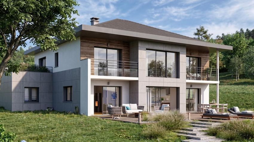 Image Façade à  maison individuelle de Prévessin-Moëns