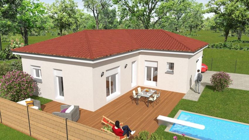 Image Façade à  maison individuelle de Saint-Maurice-l'Exil