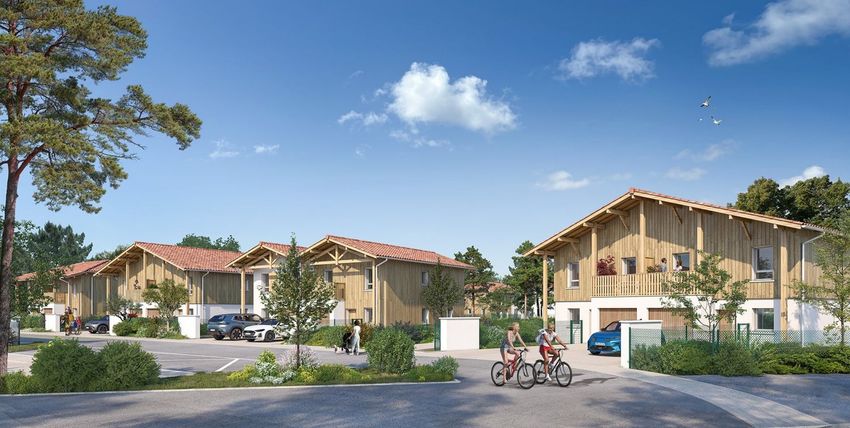 Image Façade à  maison mitoyenne de Seignosse