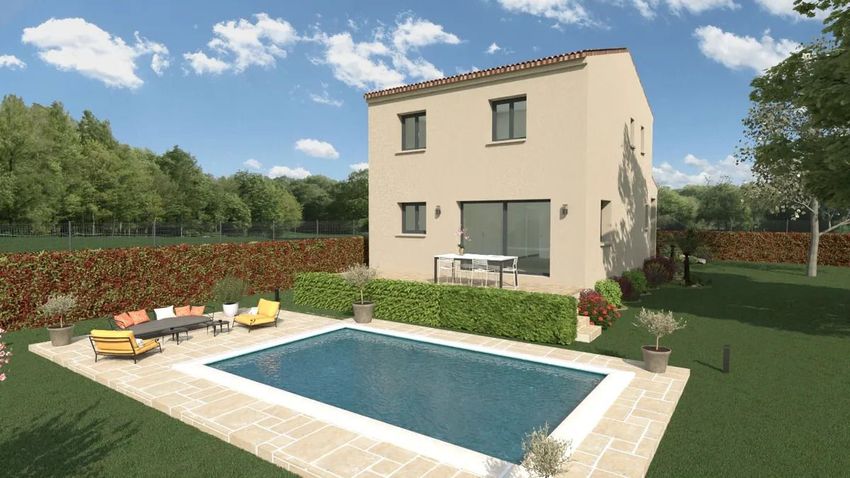 Image Piscine à  maison individuelle de Saussines
