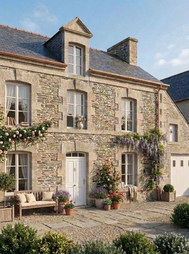Image Façade à  maison mitoyenne de Évellys