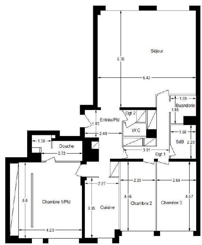 Image Plan à appartement de 46 Rue du Montparnasse