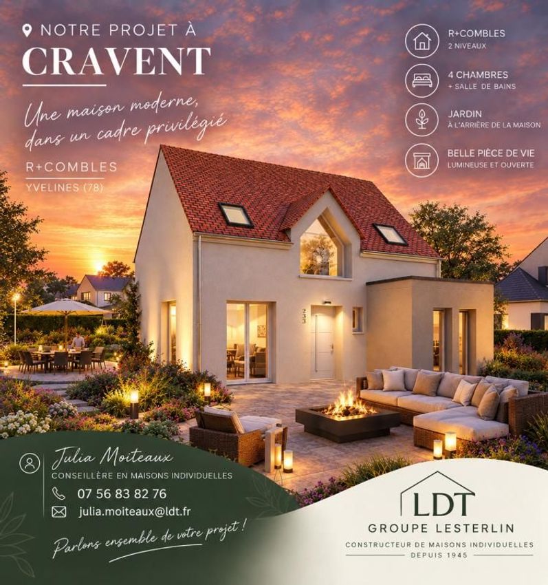 Image Façade à  maison individuelle de Cravent