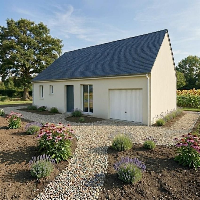 Image Façade à  maison individuelle de Crédin