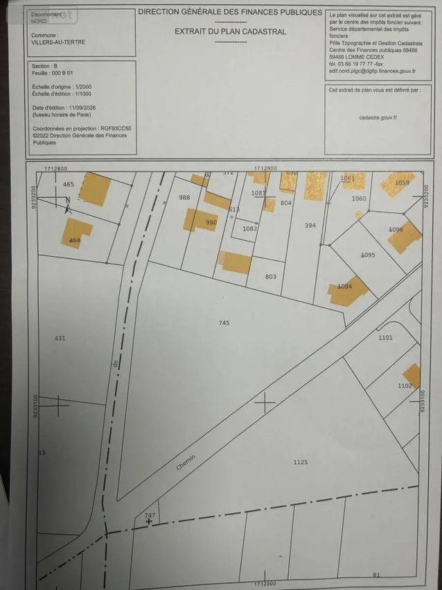 Image Plan à terrain de Villers-au-Tertre