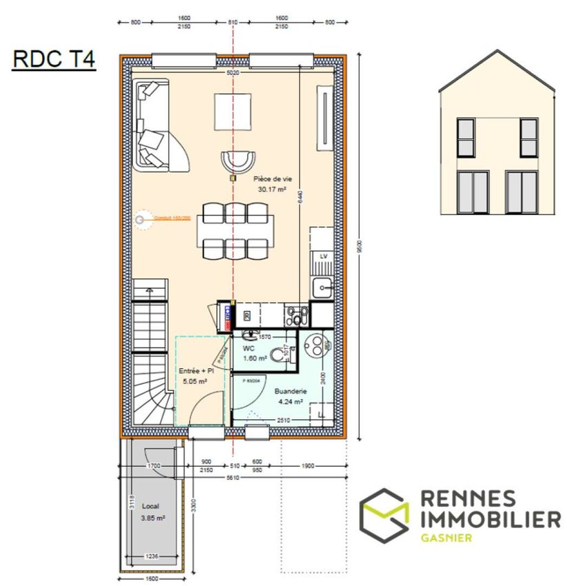 Image Plan à  maison mitoyenne de Gosné
